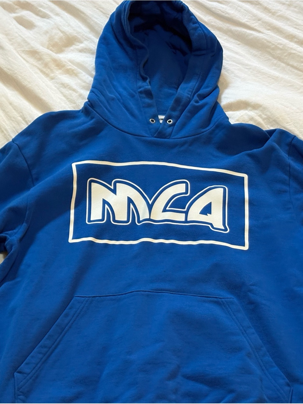 Alexander McQueen Royal Blue Hoodie with White Logo